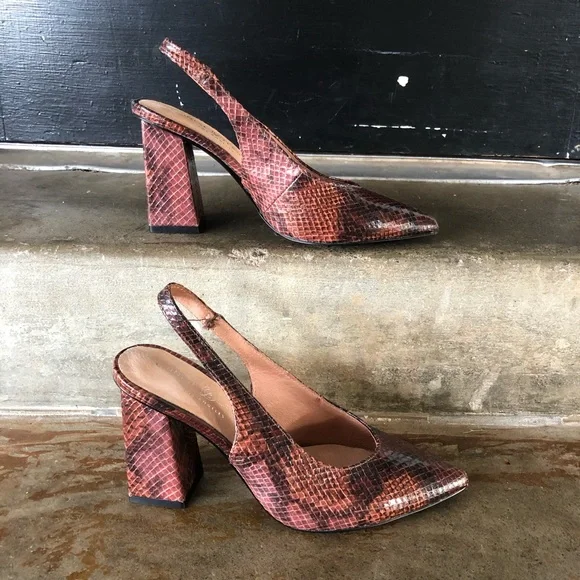 Chinese Laundry pink snake sling back pump - Picture 2 of 11